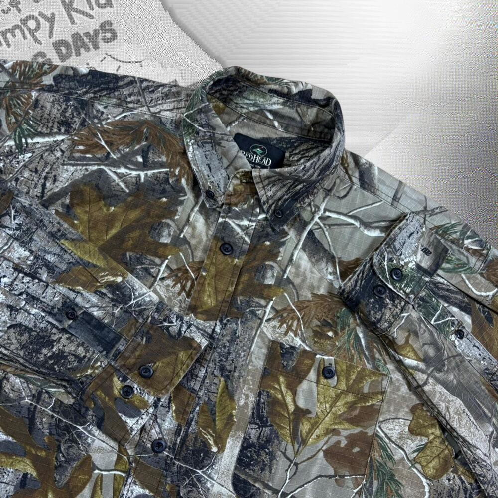 Vintage RedHead Camo Button Up Long Sleeve Collared Shirt